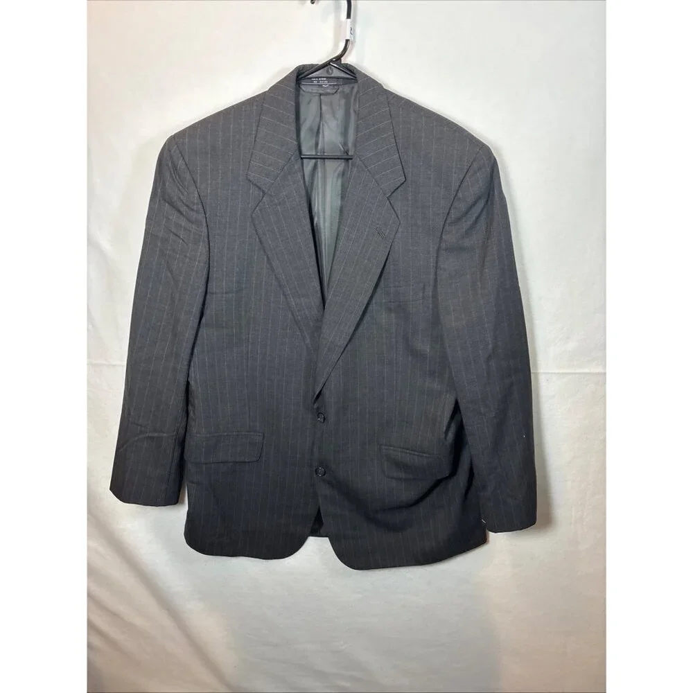 Hardy‎ Amies  Today Inn Vintage Dark Gray pin-stripe Suit Black L42  W37